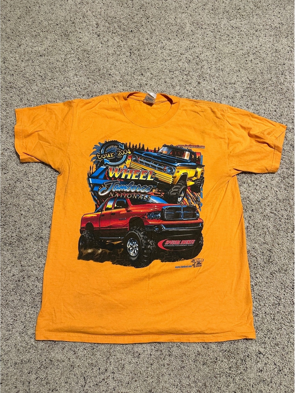 2004 4 Wheel Jamboree Nationals Orange Cotton T-Shirt Size G